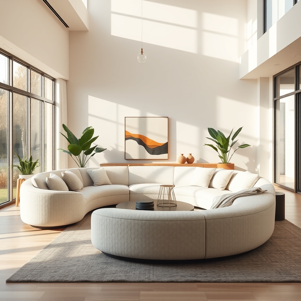 curved sofa - Illustration 1